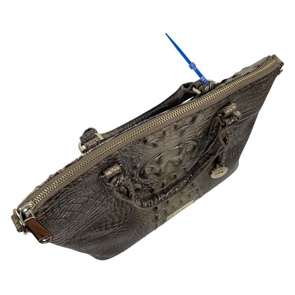 Brahmin Medium Duxbury Satchel Bag Melborne Coffee Brown Croc - Picture 12 of 13